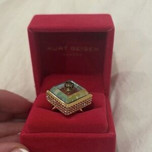 Kurt Geiger Gold and Iridescent Women's Ring Sz 8